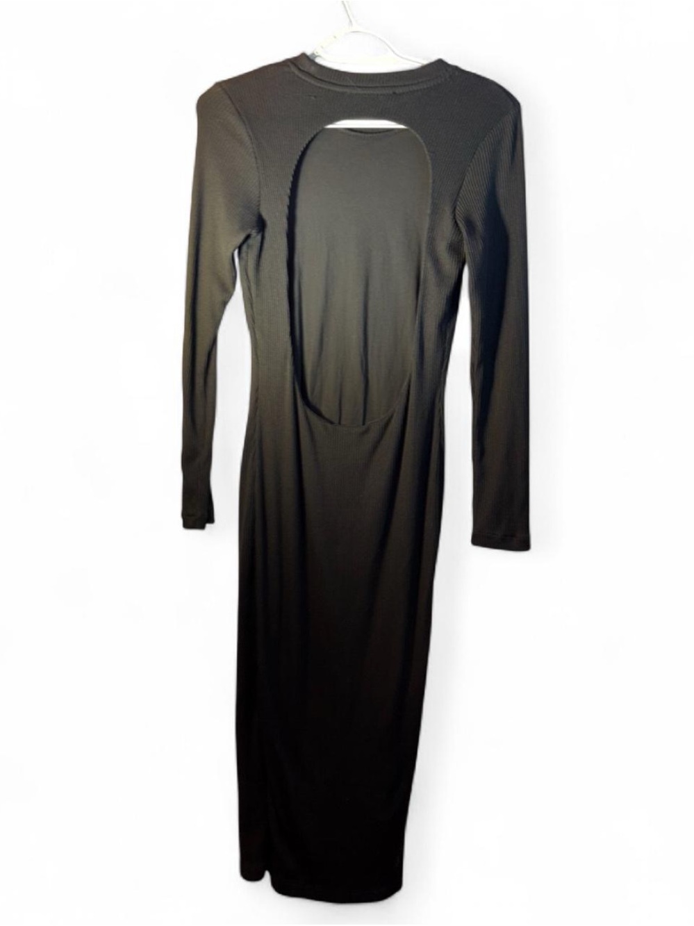 AllSaints Black Long-Sleeve Open-Back Midi Dress - Picture 3 of 8